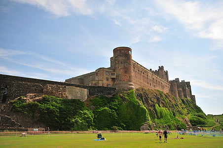 hrad, Bamburgh, Northumberland, pobrežie, Anglicko, Staroveké, Architektúra
