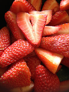 fraises, rouge, fruits, été, nature, nutrition, frais