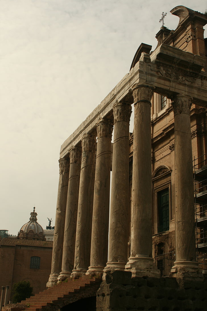 rome, city, italy, architecture, monument, columns, roman