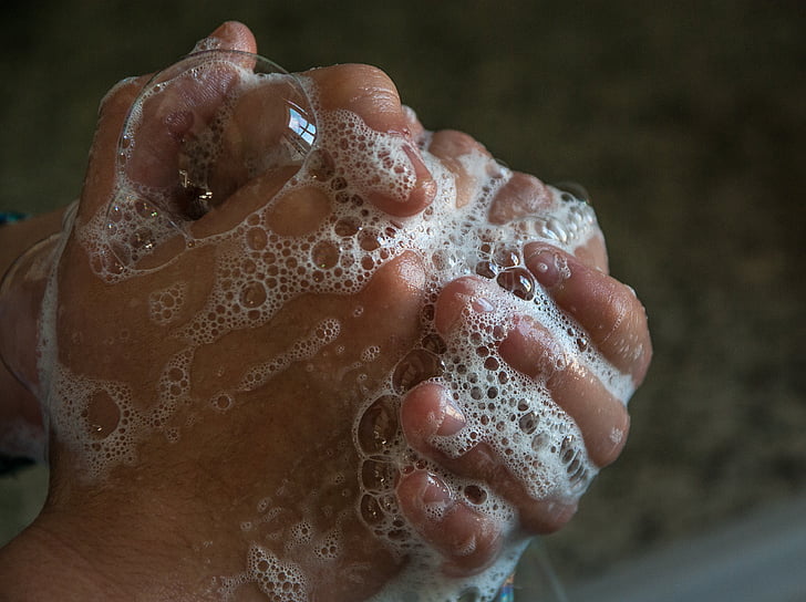 ruky, mydlo, bubliny, hygiena, Umyte, umývanie, vody