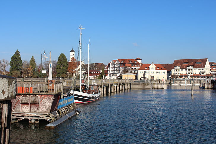 Bodensjön, Tyskland, hamn, arkitektur, nautiska fartyg, Europa, stadsbild