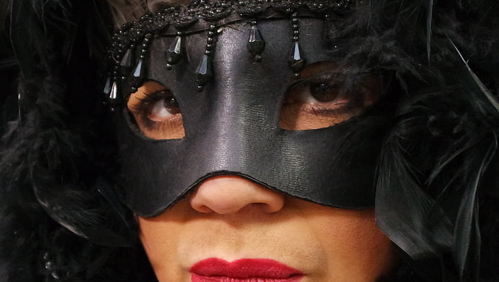 Žena, maska, tajný klíč, Benátky, obličej, masky
