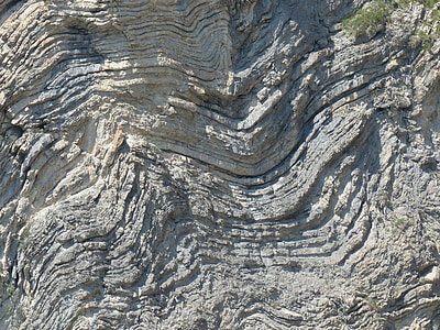 rock formations, folded, fold, geological interfaces, layering, rock layers, folding