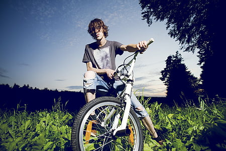 BMX, biker, vélo, roue, cyclistes, sport, randonnée à vélo