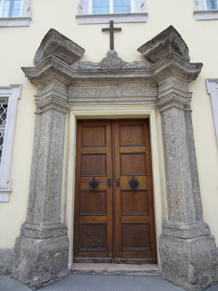 porta, vell, arcs, entrada, arc, arquitectura, paret