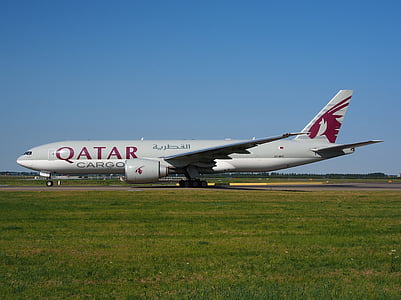 카타르 항공, 화물, 보잉 777, 공항, 비행기, 항공기, 항공
