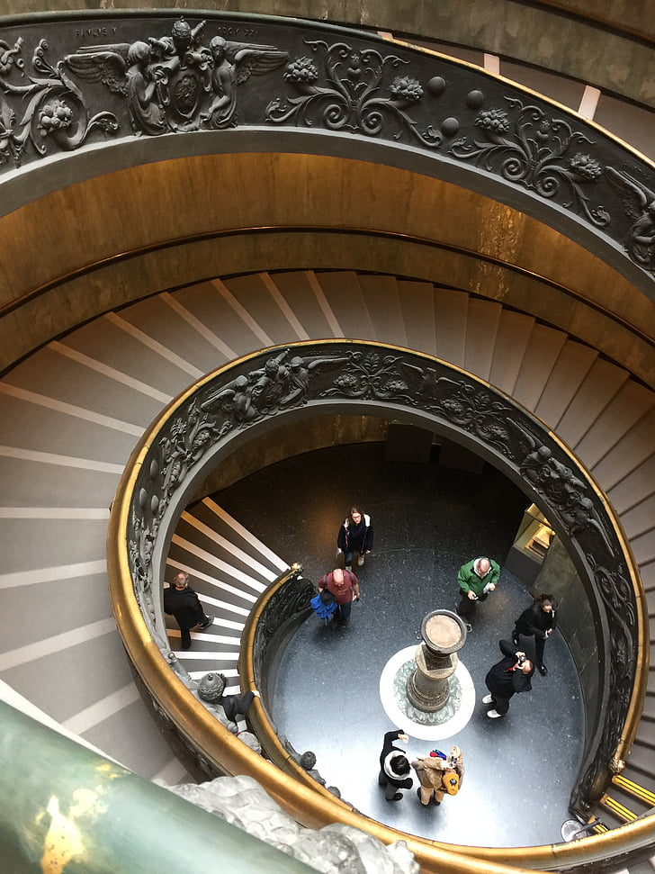 Ватикана, спирала стъпки, Рим, стълбище, стар, Италиански, на долния етаж