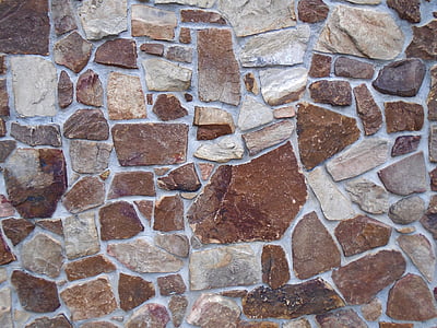 paret, maons, fons de paret de Maó, patró, pedra, superfície, marró