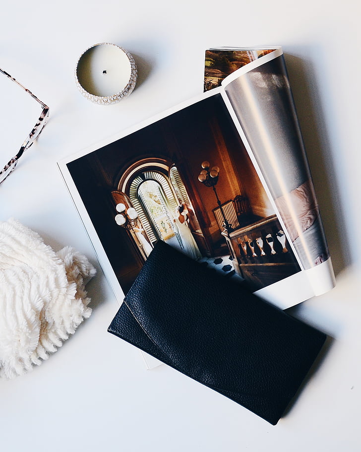 white, cloth, magazine, picture, wallet, candle