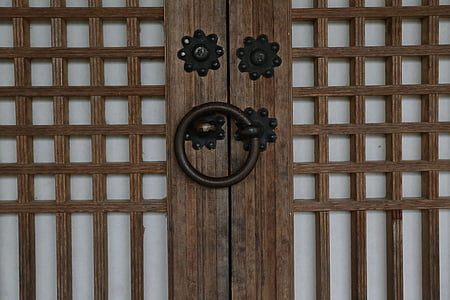 traditionnel, République de Corée, Lune, coréen traditionnel, heurtoir, les portes vivre, architecture
