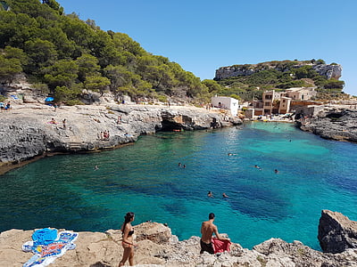 Mallorca, Beach, Cala s'almunia, Stredomorská, Malorka, Španielsko, more