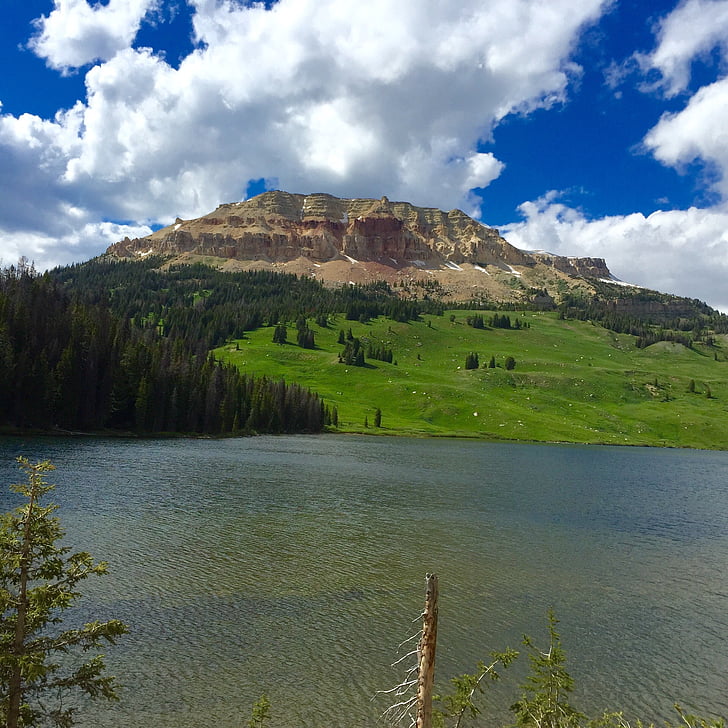 mountain, lake, montana, nature, landscape, scenics, outdoors