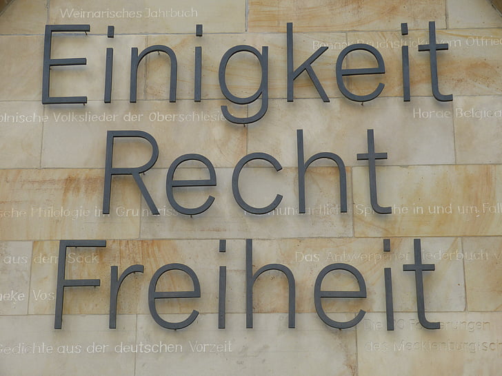 Monumento, lettering, Hannover, Bassa Sassonia, centro storico, Germania, unità