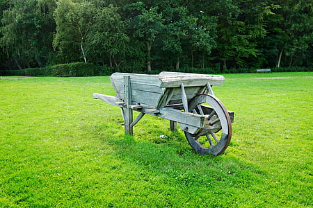 wheelbarrow, barrow, farm, equipment, rural, countryside, traditional