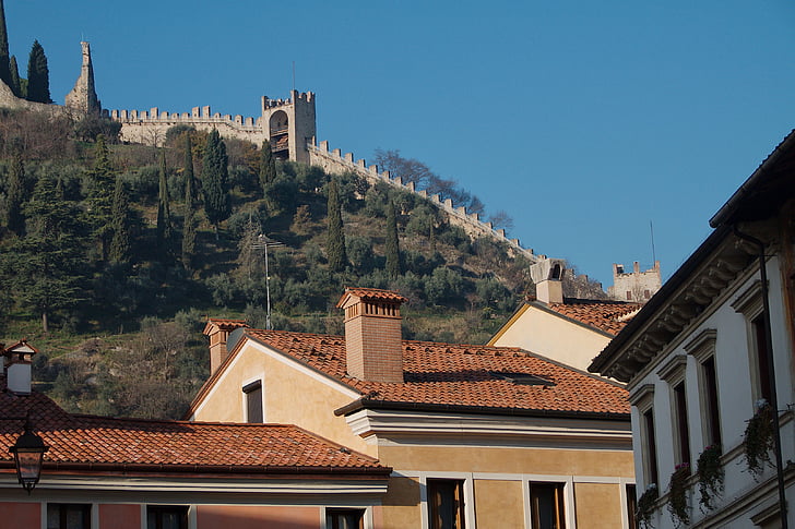 Marostica, Veneto, Itàlia, Vicenza, ciutat, parets, edifici