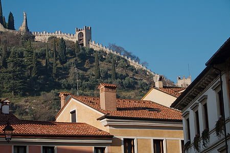 Marostica, Veneto, Itália, Vicenza, cidade, paredes, edifício