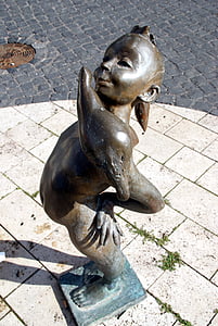 Figur, utrymme, brons, monumentet, solen, skulptur, Thüringen Tyskland