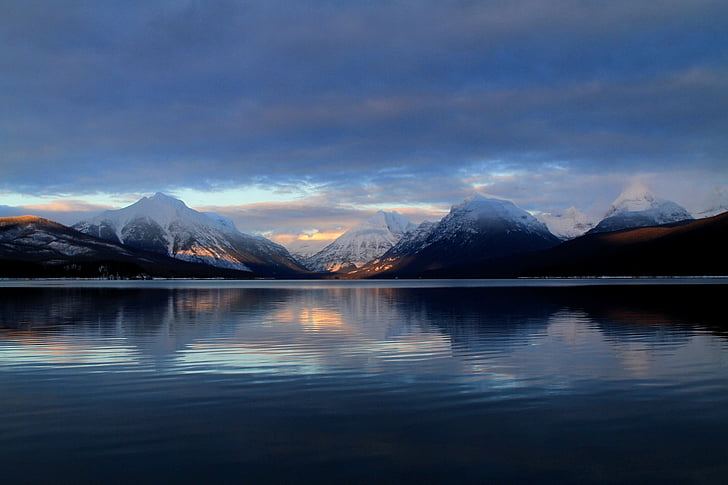 søen, søen mcdonald, landskab, Montana, bjerge, udendørs, fredelig