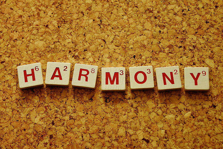 harmony, line, satisfaction, balance, regulation, unity, letters