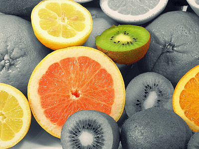 fruits, fruits, fruits tropicaux, vitamines, orange, fruits mélangés, alimentaire
