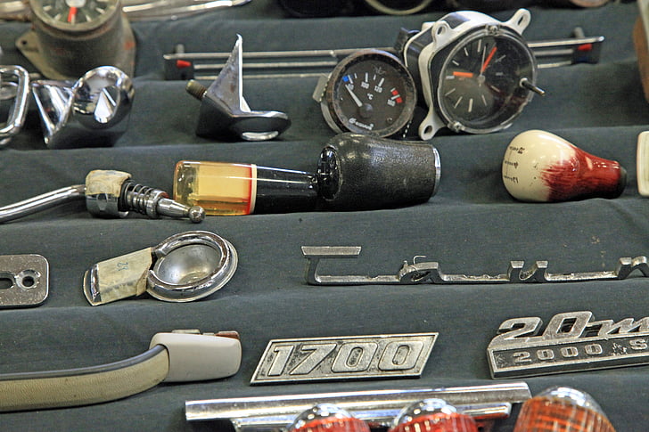 auto, peces de recanvi, Oldtimer, metall, reparació, peces d'automòbils