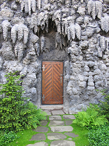 dveře, umělé, falešný, kámen, Rock, zahrada, Architektura