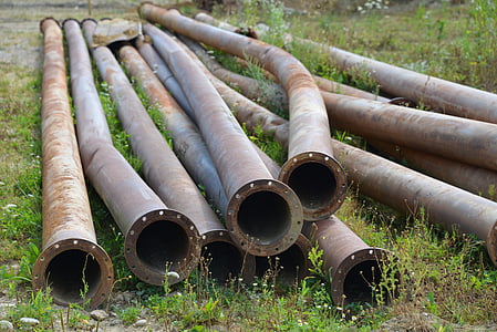 pipes, metal, stainless, rivet, water pipe, line, oxidized