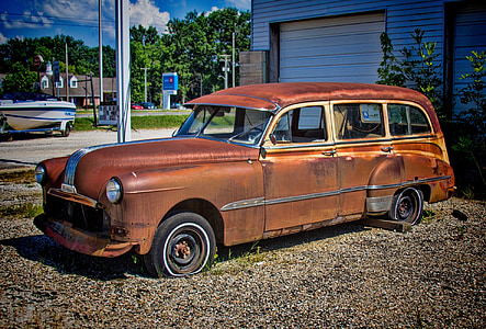 cotxe, rovellat, Rusted, càries, abandonat, anyada, auto