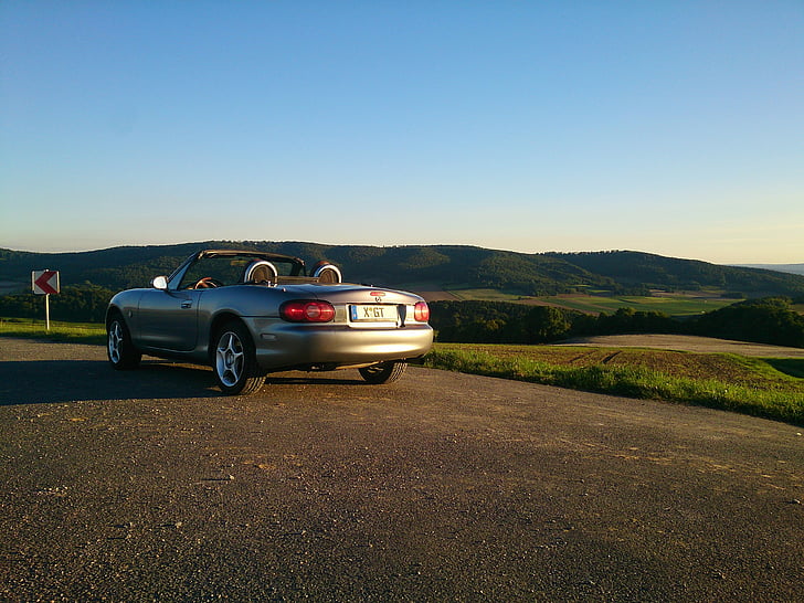 Mazda, MX 5, convertible, Cabriolet, ouvrir, hautes terres Weser, paysage