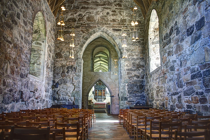 bažnyčia, Norvegija, vienuolynas, HDR, Skandinavijos šalyse, koplyčia, pastatas