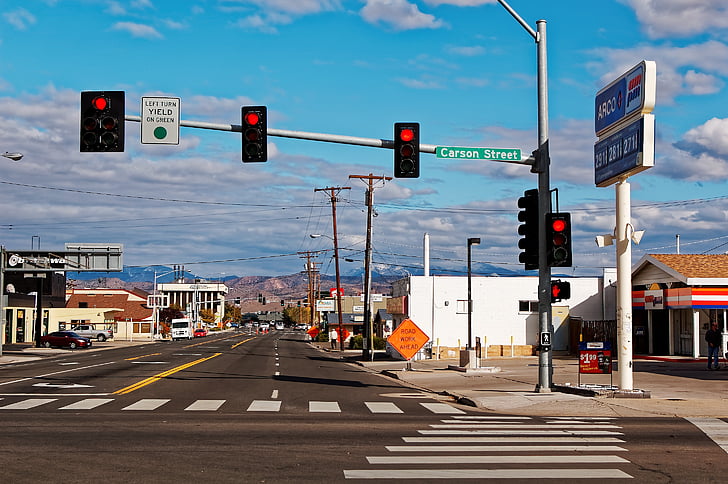 Carson city, Nevada, USA, Amerika, Road, Street, tecken
