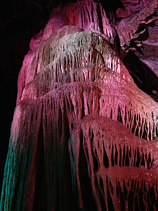 Jaskinia, Natura, imponujące, ciemne, FlowStone, czerwony, stalagmit