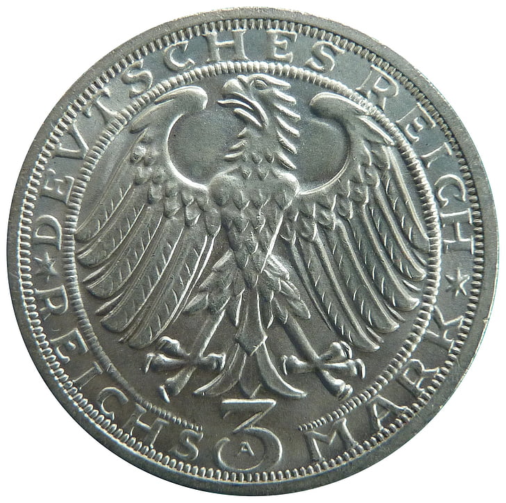 コイン, お金, 記念, ワイマール共和国, 貨幣収集, 歴史的です, 現金