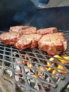 mięso, Stek, -Grill, Sprzęt do grillowania, Wołowina, posiłek, Polędwica