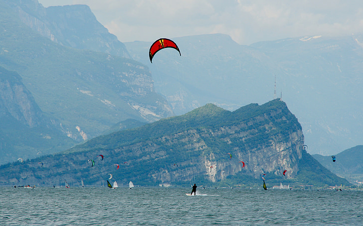 Kitesurfing, kitesurfer, sport, vind, kite, Kitesurfing, himmelen