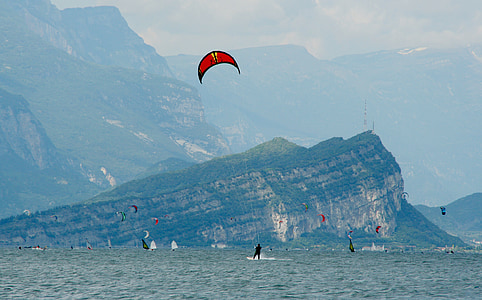 风筝冲浪, kitesurfer, 体育, 风, 放风筝, 风筝冲浪, 天空