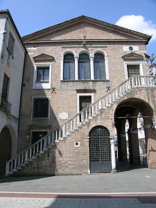 kyrkan, Venedig mestre, trappa, arkitektur, Street