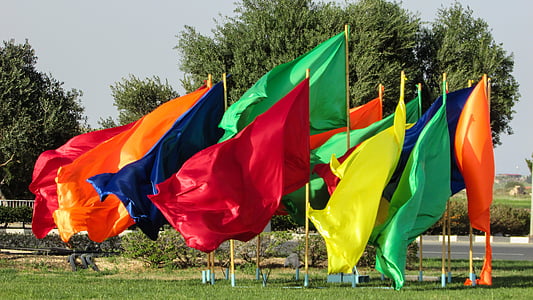 flagg, farger, fargerike, Fest, karneval, Kypros, Paralimni
