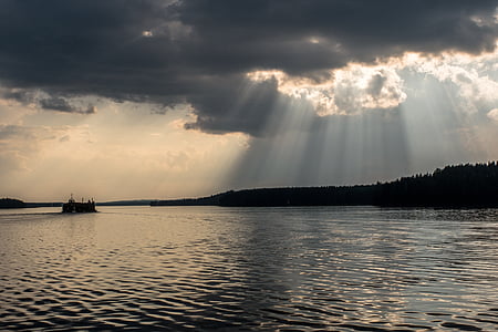 Saimaa, skyer, Lake, landskapet, finsk, innsjø i finland, vann