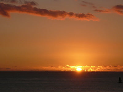 Hawaii, Spiaggia di Waikiki, tramonto, Vacanze, mare, natura, sole