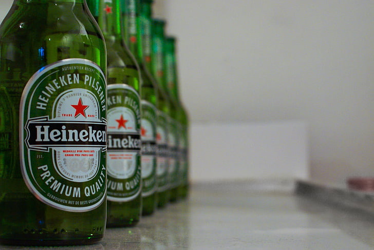 õlu, Heineken, roheline, jook, joomine, pehme, värske