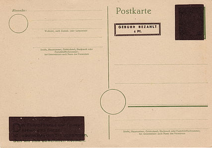 Deutsches Reich, Deutschland, Postkarte, Pfennig, alt, Gebühr, Stempel