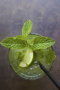 mojito, cocktail, drink, mint, lime, alcohol, glass