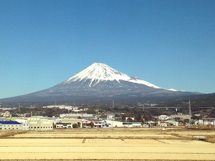 Mt fuji, Japó, muntanya, paisatge, cel, Harumi, cap núvol