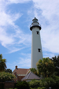 Lighthouse, Georgien, sydøst, natur, Ocean, havet, træer