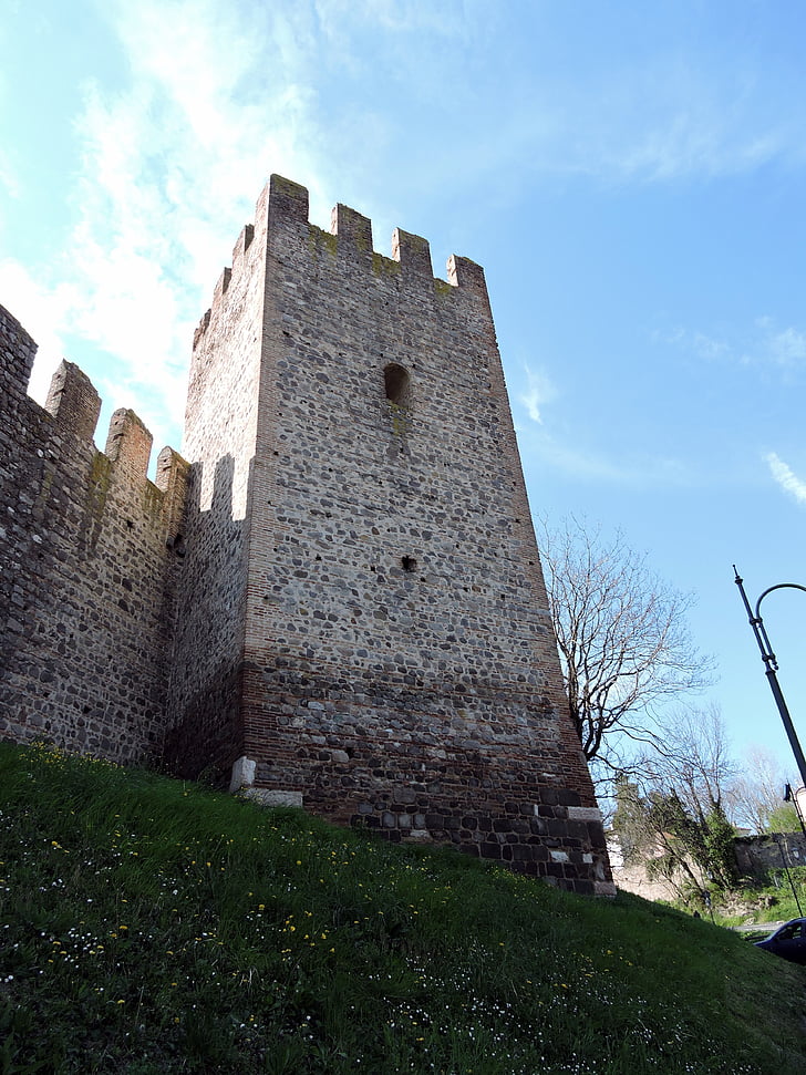 Torre, parets, cel, verd, natura, fortificació, Castell