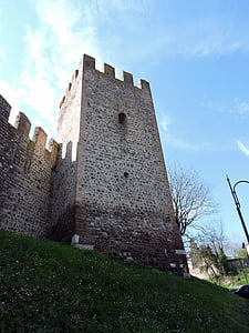 Torre, parets, cel, verd, natura, fortificació, Castell