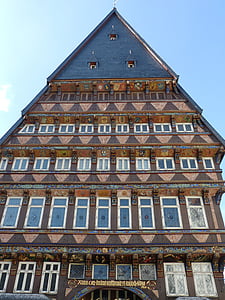 Hildesheim Tyskland, Niedersachsen, historiskt sett, gamla stan, hem, truss, Fachwerkhaus