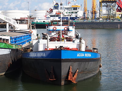 Aqua iberia, hajó, hajó, Port, Rotterdam, kikötő, dokkoló