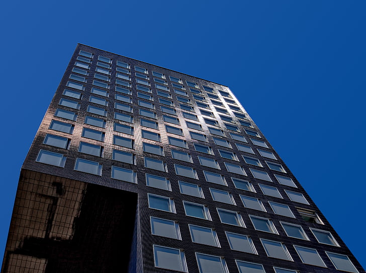 architektonický design, Architektura, modrá obloha, budova, obchodní, město, Exteriér